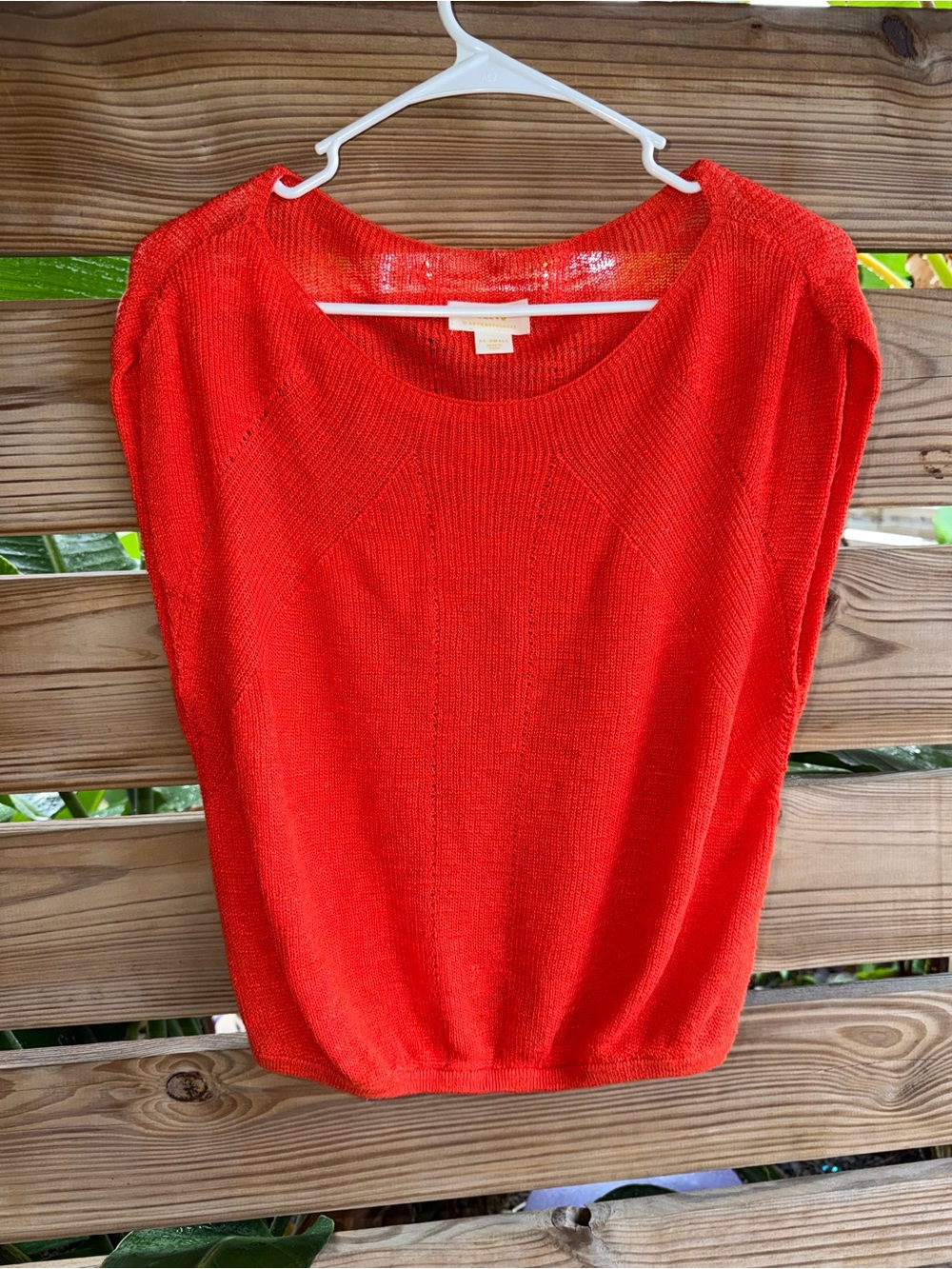 Anthropologie Vibrant Red Scoop-Neck Knit Sweater